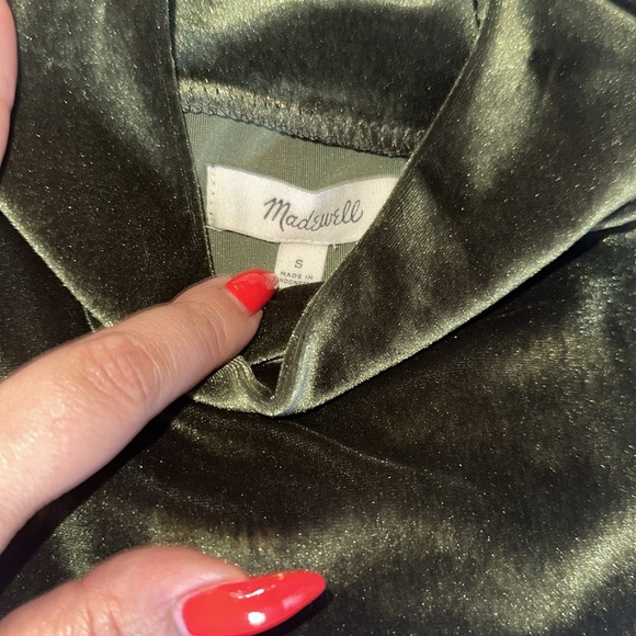 Madewell olive green velvet dress - small - Picture 2 of 3